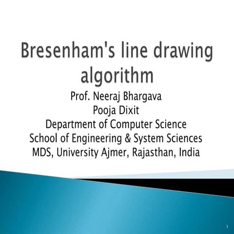 Computer Graphics - Bresenham's line drawing algorithm & Mid Point ...