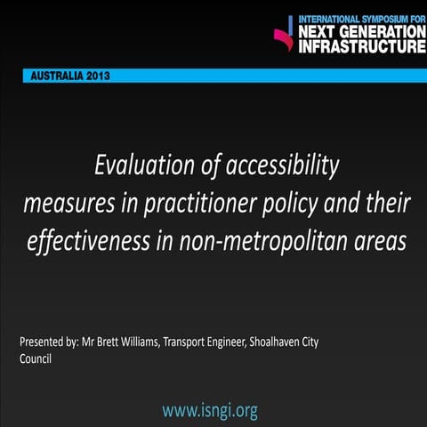 SMART International Symposium for Next Generation Infrastructure: Evaluation ...