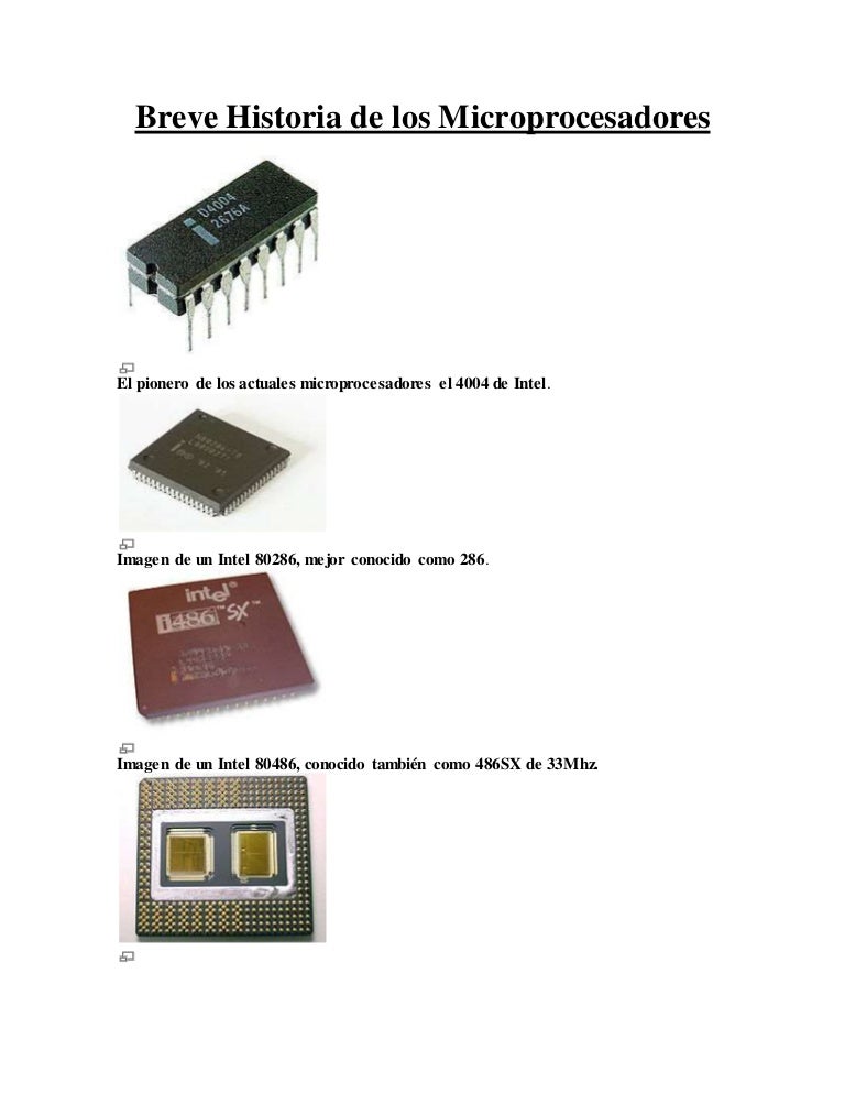 Breve historia de los microprocesadores