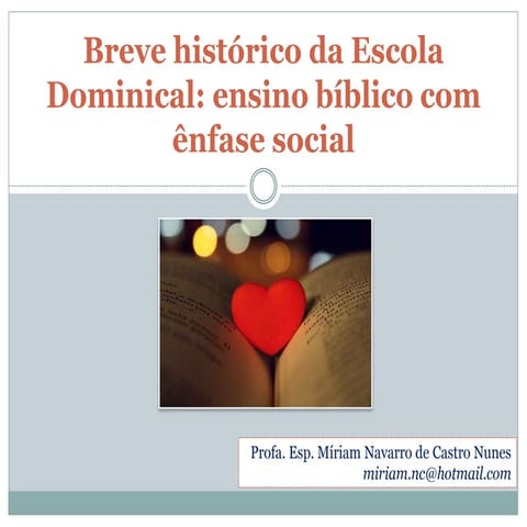 Breve histórico da escola bíblica dominical