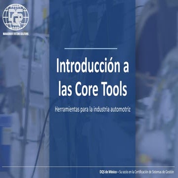 Introducción a las Core Tools - Herramientas para la Industria Automotriz