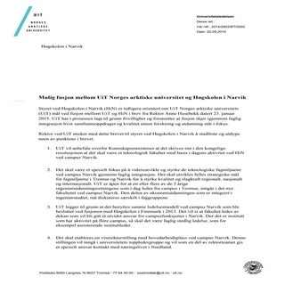 Mulig fusjon mellom UiT Norges arkt...