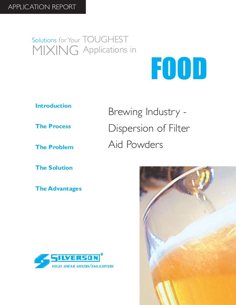 Brewing Industry Dispersion of Filter Aid Powders