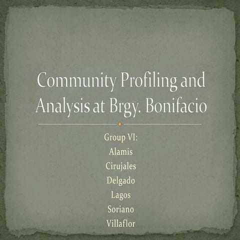 Community profiling and analysis copy | PPTX