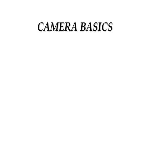 Brian Elliott's "Camera Basics" Lecture