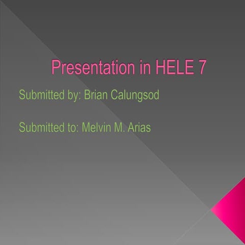 Brian's Presentation in HELE 7