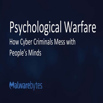 Brian Henger - Psychological Warfare: How Cyber Criminals Mess With Your Mind