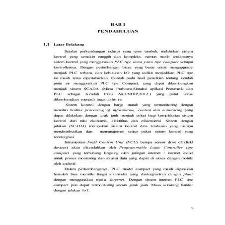 Pengembangan Sistem SCADA Pada PLC Tipe COMPACT Untuk Aplikasi PIntu Air Otom...
