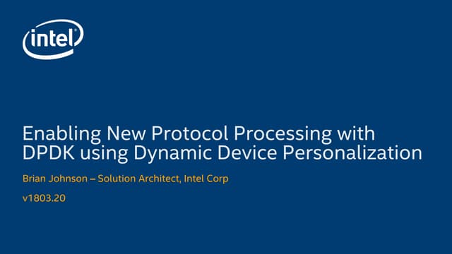 Enabling new protocol processing with DPDK using Dynamic Device Personalization