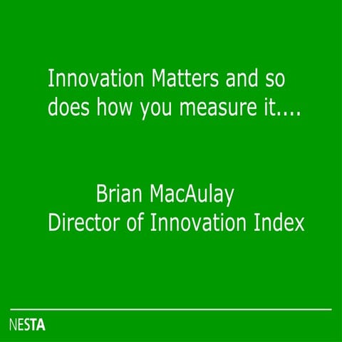 Innovation matters and so does how you measure it