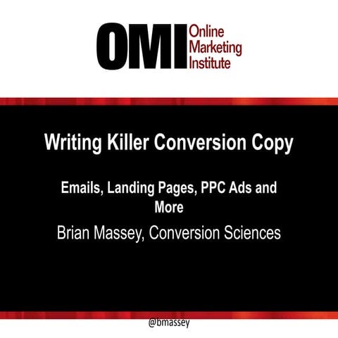 Writing Killer Conversion Copy