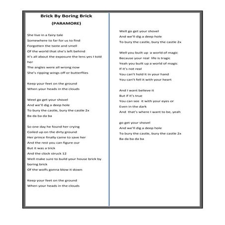 Brick by boring brick