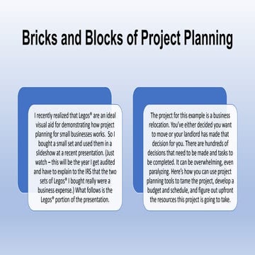 Bricks and Blocks of Project Planning | PPTX