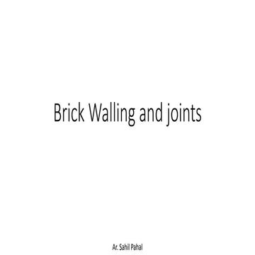 Brick walling and joints