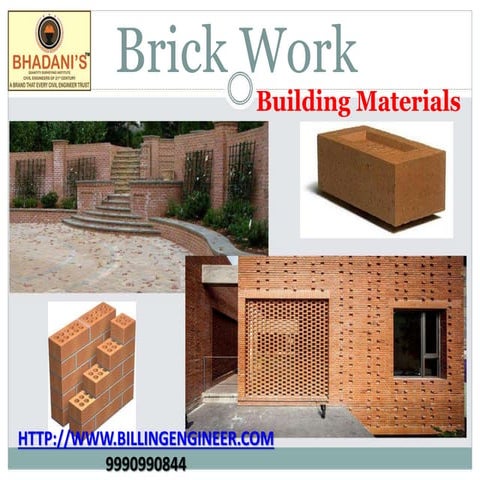 Brick work Notes Tutorial PDF Free Donwnload Presentation