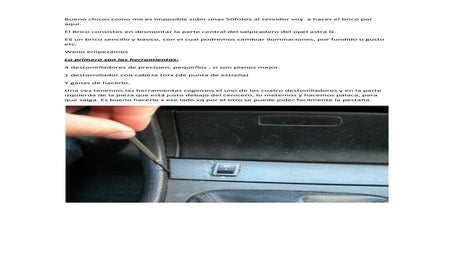 Brico Desmontar Pieza Cental Astra G, www.clubopelastra.com.es