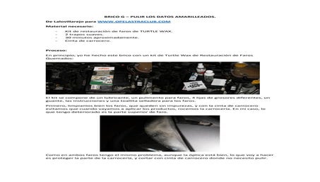 Brico pulir faros astra g