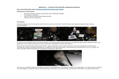 Brico pulir faros astra g