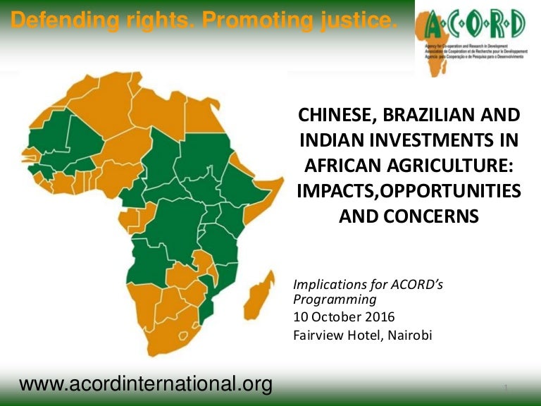 BRICS investment in Africa implications for ACORD's programming