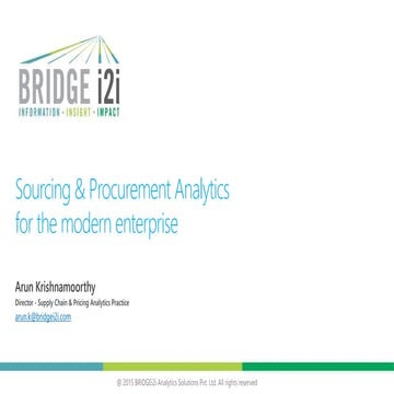Sourcing & Procurement Analytics for the modern enterprise