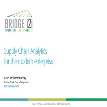 Supply Chain Analytics for the modern enterprise