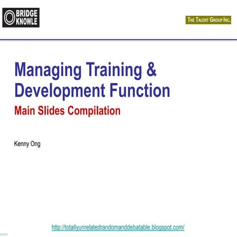 BridgeKnowle Conference -  Managing Training & Development Workshop