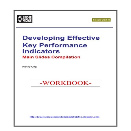 Bridge Knowle Workshop - Developing Effective KPIs (Companion Workbook)
