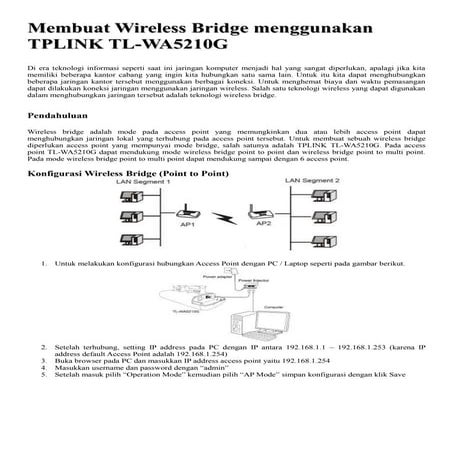 Bridge pada TP-Link WA5210