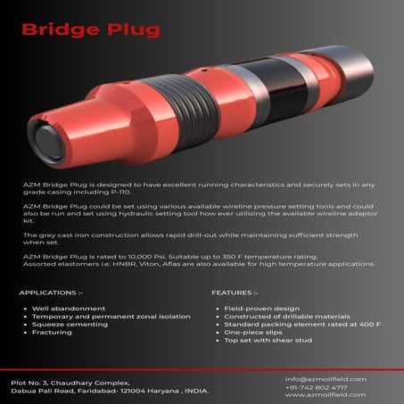 Bridge Plug Drillable bridge plug | PDF