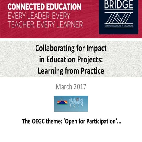 Collaborating for Impact in Education Projects: Learning from Practice