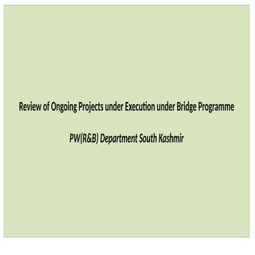 Bridge Sector Review for R&B department Kashmir