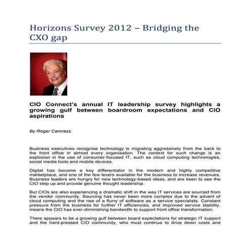 Bridging the cxo gap