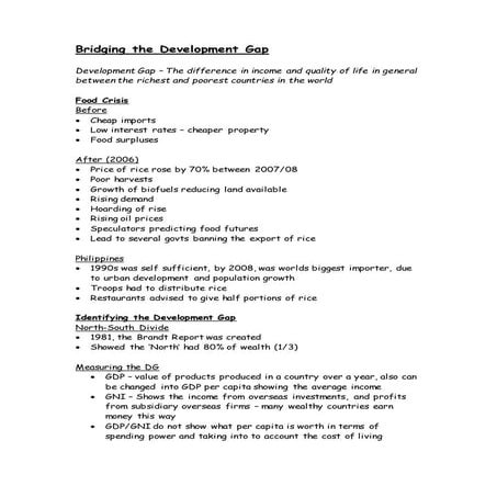 Bridging the development gap