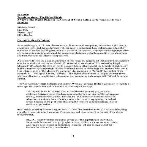 Bridging The Digital Divide For Latina Girls    Analysis (Doc)