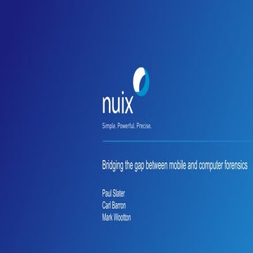 Bridging the gap between mobile and computer forensics