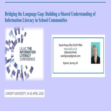 Bridging the language gap building a shared understanding of information lite...