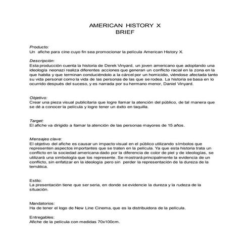 Brief - Afiche publicitario