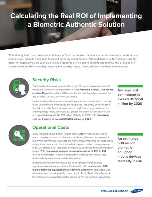 Calculating the Real ROI of Implementing a Biometridc Authentic Solution