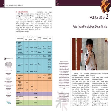 Brief 02, 2011: Peta Jalan Pendidikan Dasar Gratis