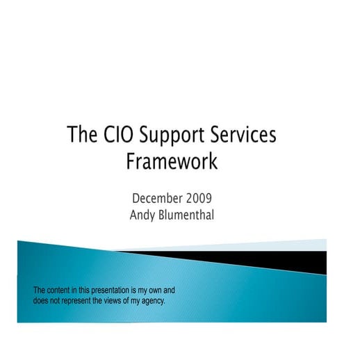 Andy Blumenthal Presents The CIO Support Services Framework (CSSF)