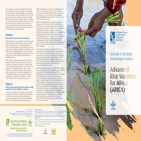 Rice - Advanced rice varieties for Africa 