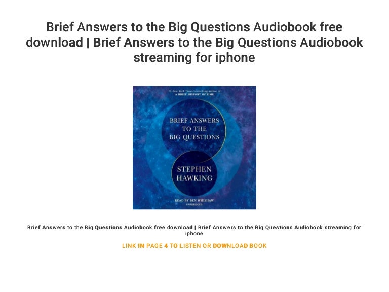 Brief Answers to the Big Questions Audiobook free download | Brief An…