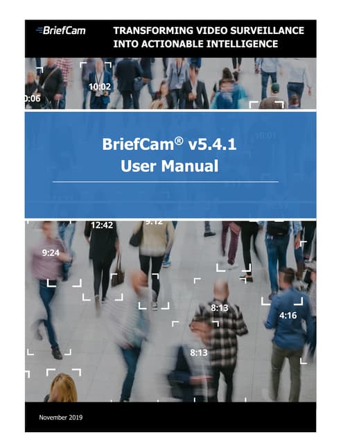 BriefCam User V.5.4.1 Manual for user guildline