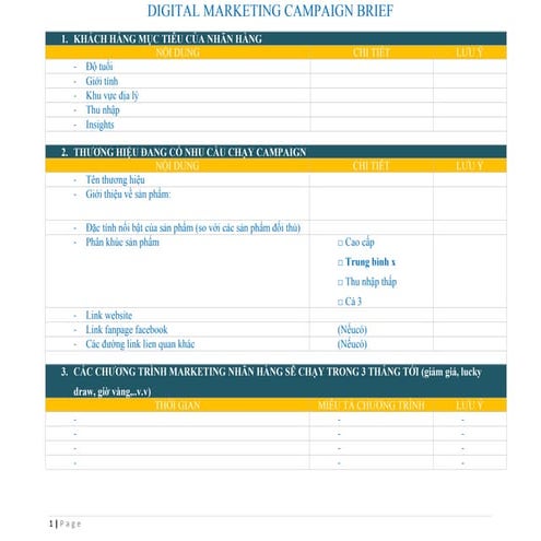Brief form digital marketing | DOC