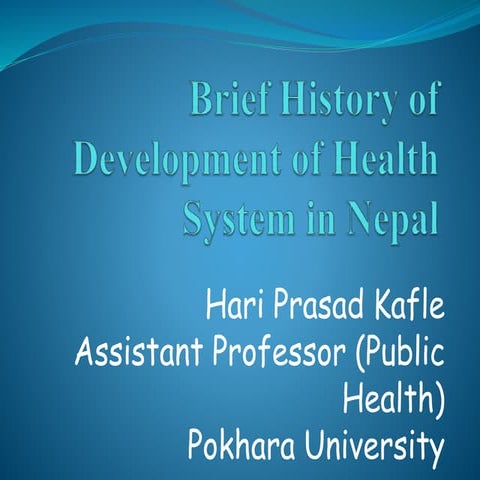 Brief history of development of health system in nepal