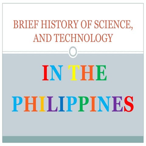 Brief history of science, and technology