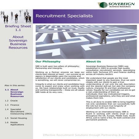 Briefing 1.1 About Sovereign Business Resources