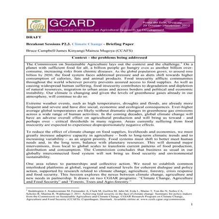 GCARD2: Briefing paper Climate Change