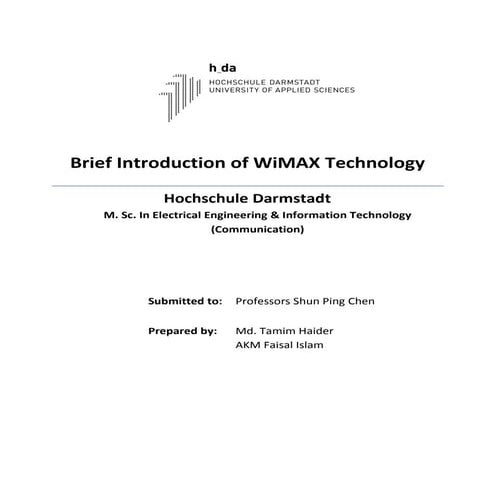 Brief introduction of wi max technology