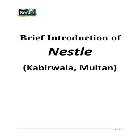 Introduction of Nestle